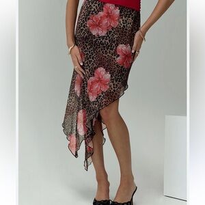 Princess polly leopard asymmetrical skirt